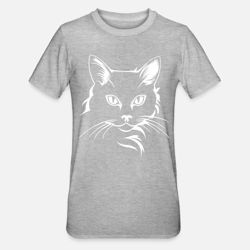 Chat - T-shirt polycoton Unisexe - gris chiné