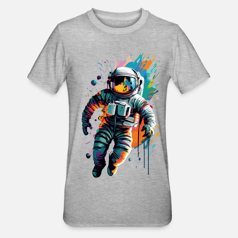 Astronaute dans l’espace spatial - Astronaut Space - T-shirt polycoton Unisexe - gris chiné
