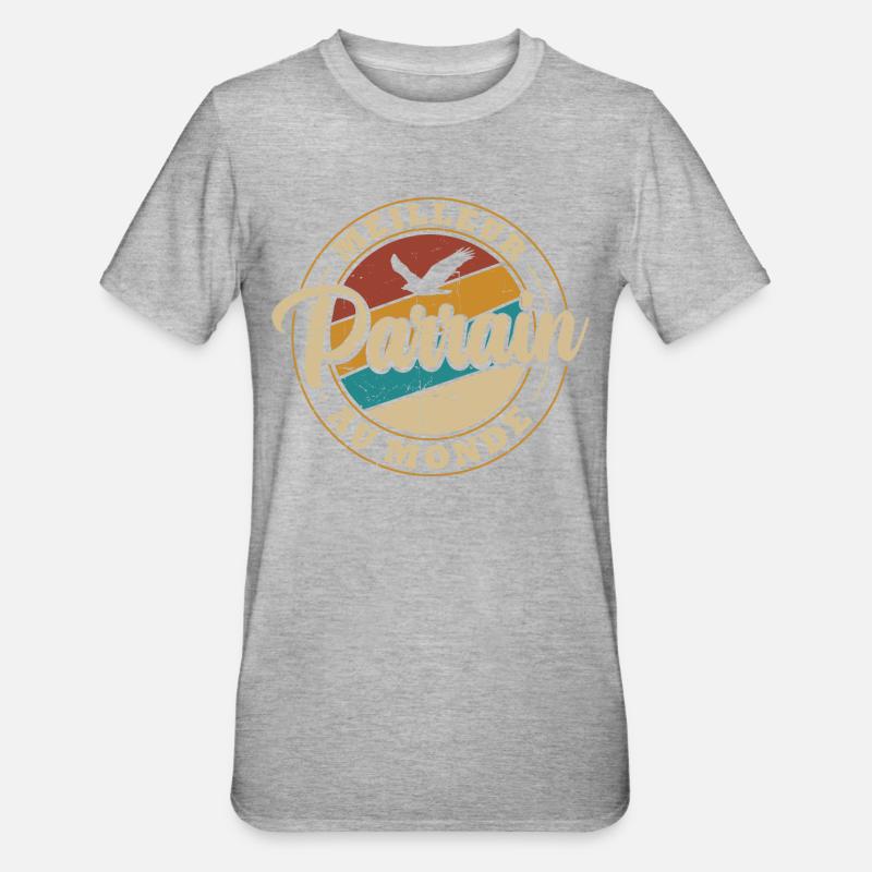 Meilleur parrain au monde - T-shirt polycoton Unisexe - gris chiné