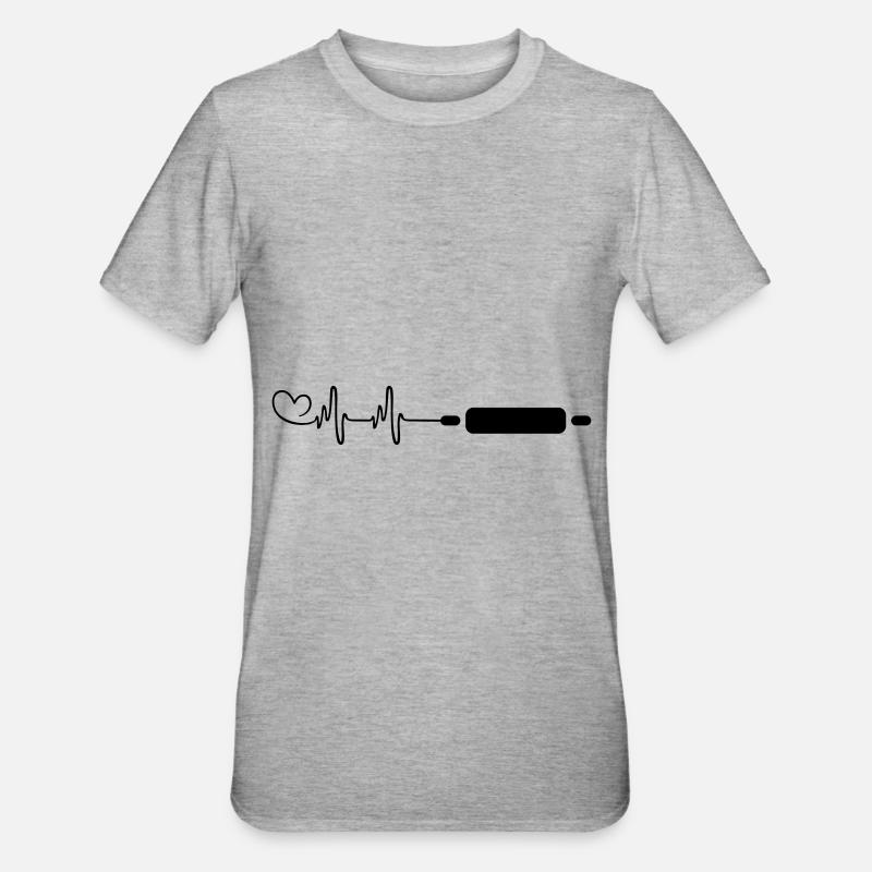 Kitchen roll rolling pin - Unisex Polycotton T-Shirt - heather grey