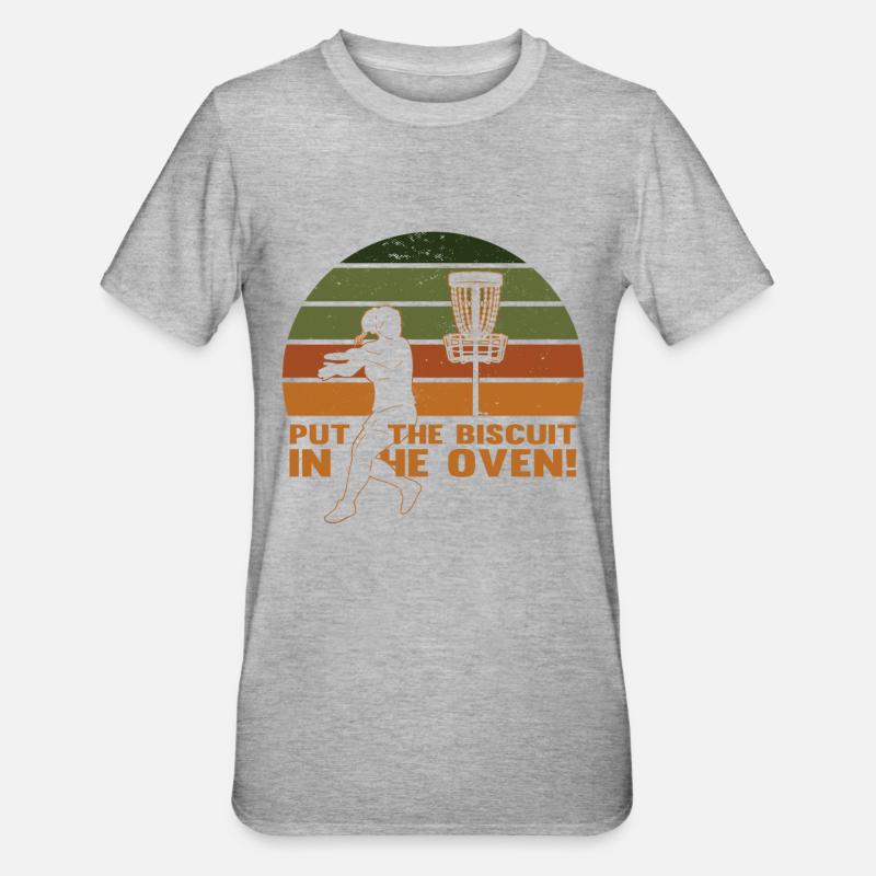 Rétro Disc Golf - T-shirt polycoton Unisexe - gris chiné
