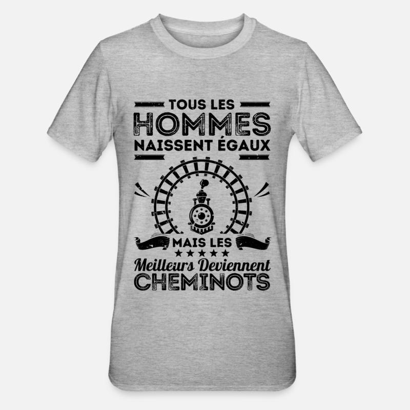 Les meilleurs deviennent CHEMINOTS - T-shirt polycoton Unisexe - gris chiné