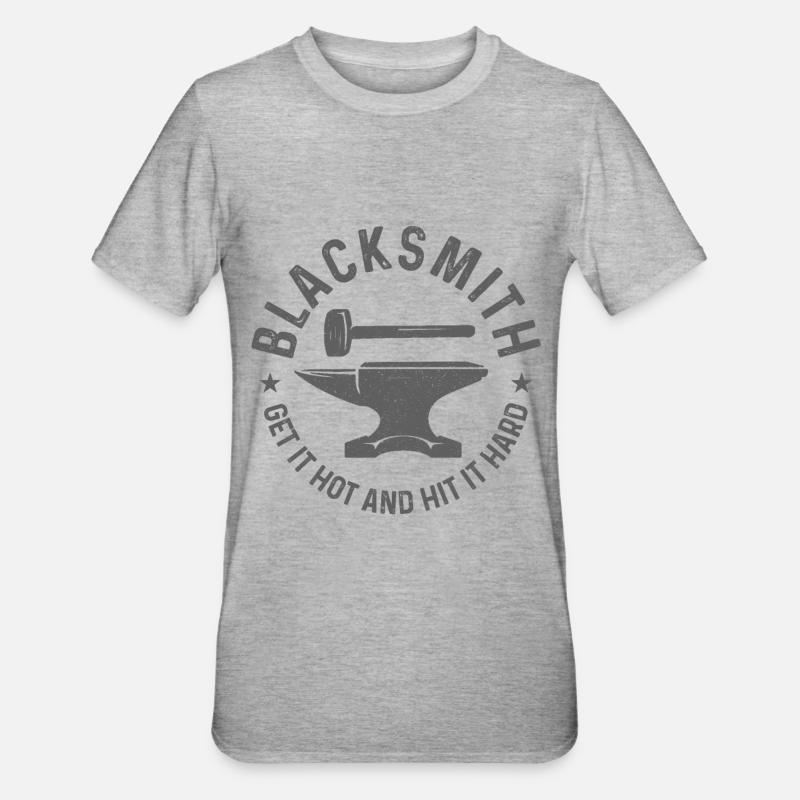 Forging Blacksmith Farrier Gift - Unisex Polycotton T-Shirt - heather grey