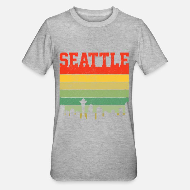 Seattle Washington Souvenir Gift - Unisex Polycotton T-Shirt - heather grey