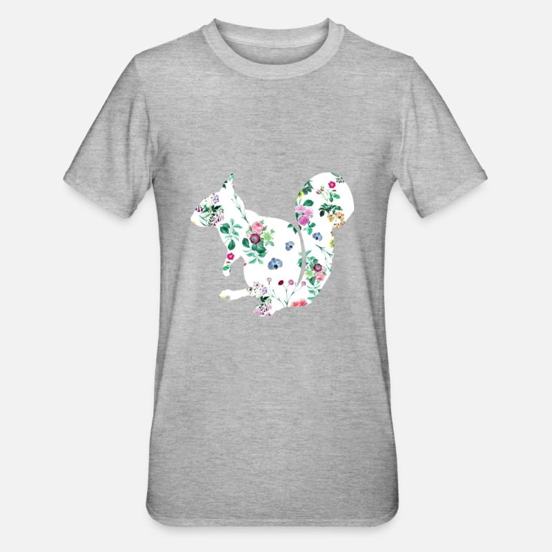 Eichhörnchen - Unisex Polycotton T-Shirt - Grau meliert