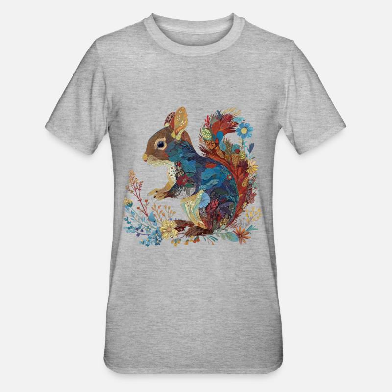 Écureuil - T-shirt polycoton Unisexe - gris chiné