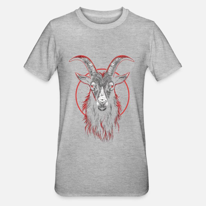 Ziege Baphomet - Unisex Polycotton T-Shirt - Grau meliert
