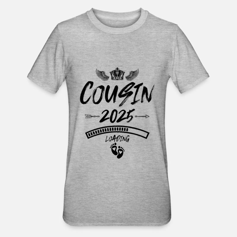 Cousin 2025 Loading Spruch - Unisex Polycotton T-Shirt - Grau meliert