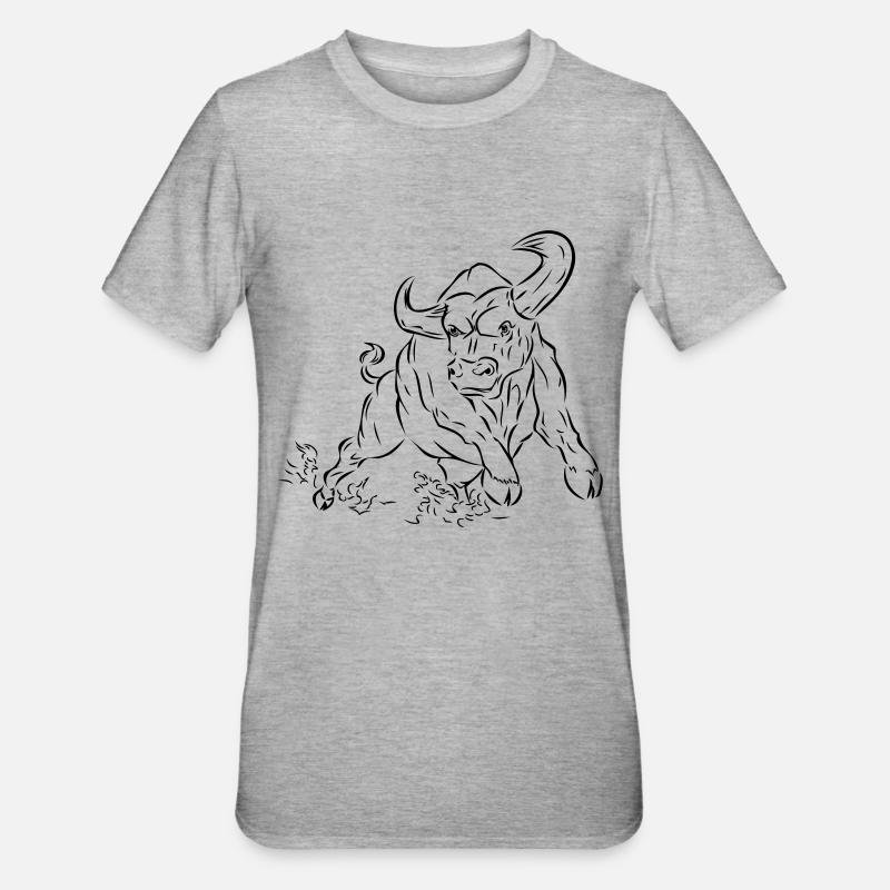 Bull - Unisex Polycotton T-Shirt - heather grey