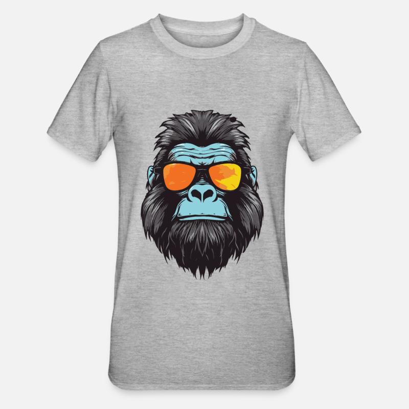 Gorilla Head Cool - Unisex Polycotton T-Shirt - heather grey