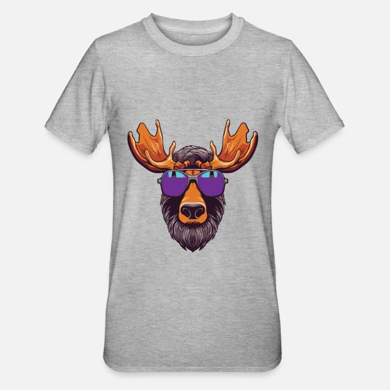 Moose Head Cool - Unisex Polycotton T-Shirt - heather grey