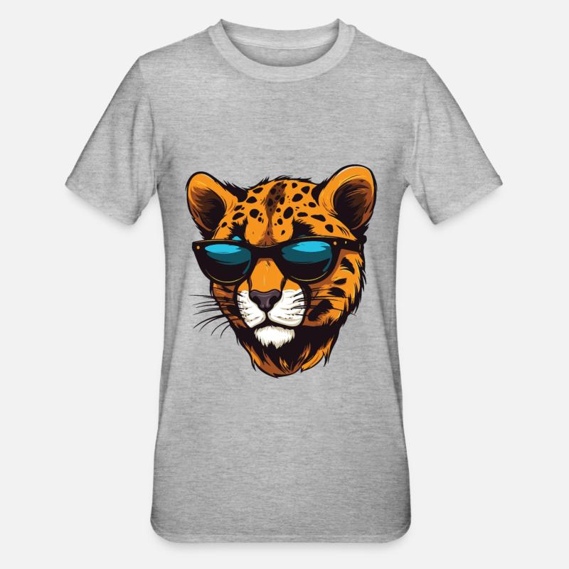 Fête Cheetah Cool Head - T-shirt polycoton Unisexe - gris chiné