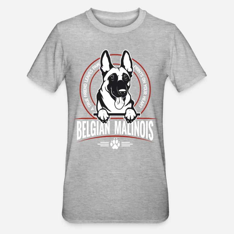 Belgian Malinois - T-shirt polycoton Unisexe - gris chiné