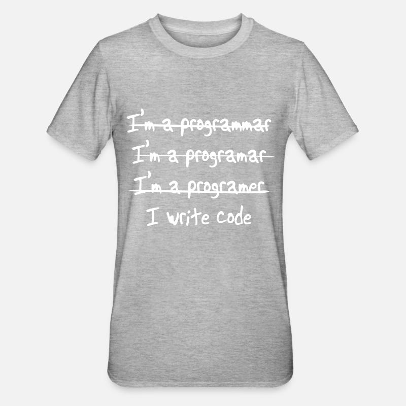 I'm programmer. I write code - Unisex Polycotton T-Shirt - heather grey