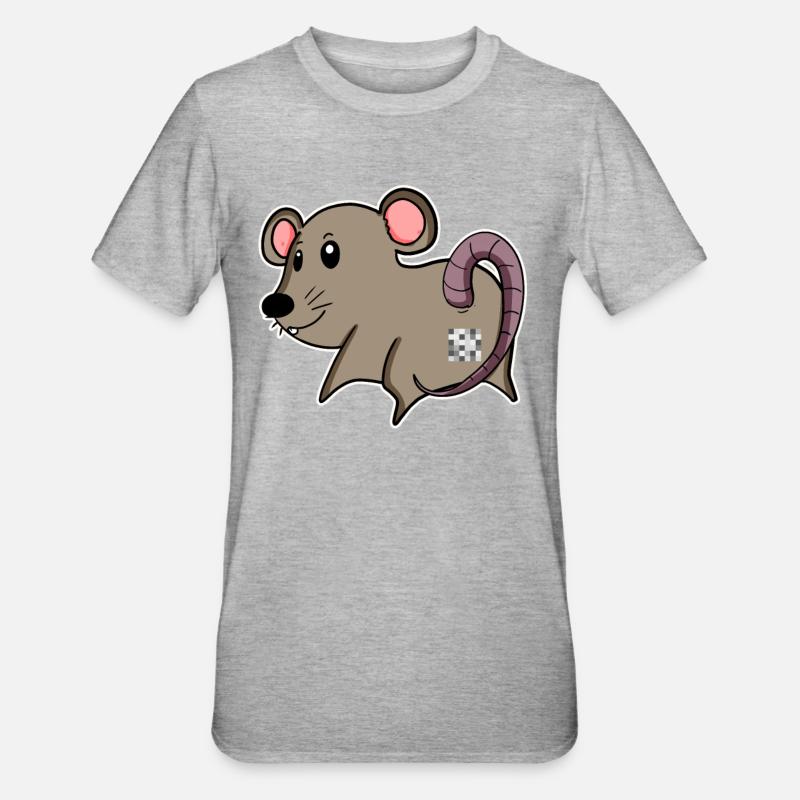 Mouse Ass - Mouse Butt - Unisex Polycotton T-Shirt - heather grey