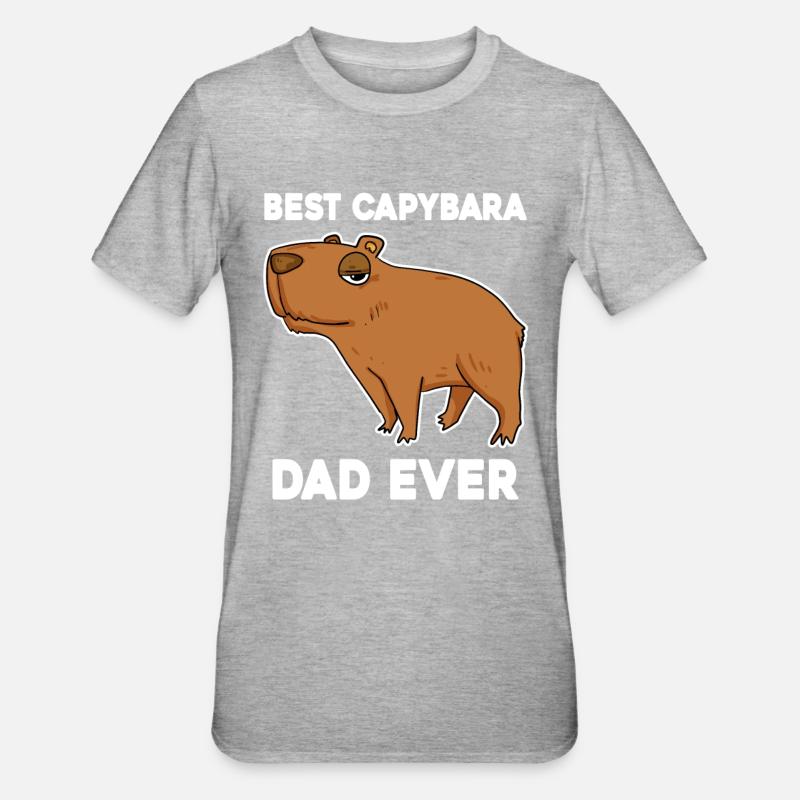 Capybara Père Capybara - T-shirt polycoton Unisexe - gris chiné