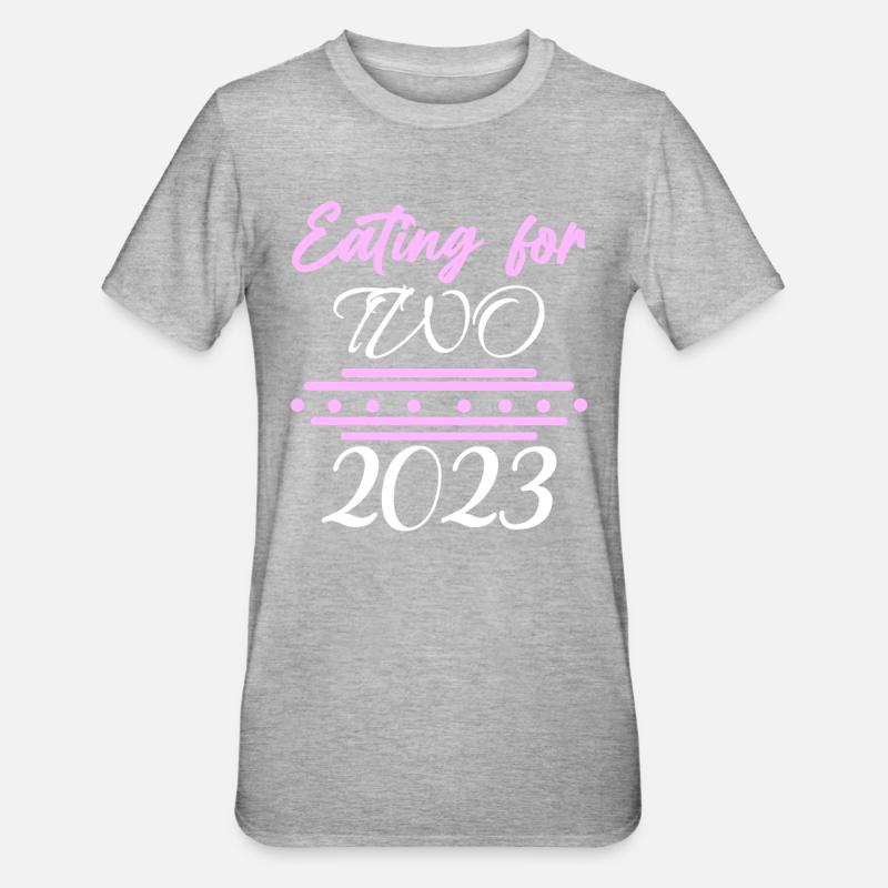 Grossesse Gémeaux 2023 - T-shirt polycoton Unisexe - gris chiné