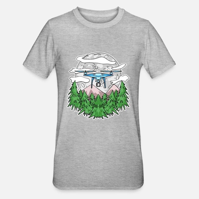Drone - T-shirt polycoton Unisexe - gris chiné
