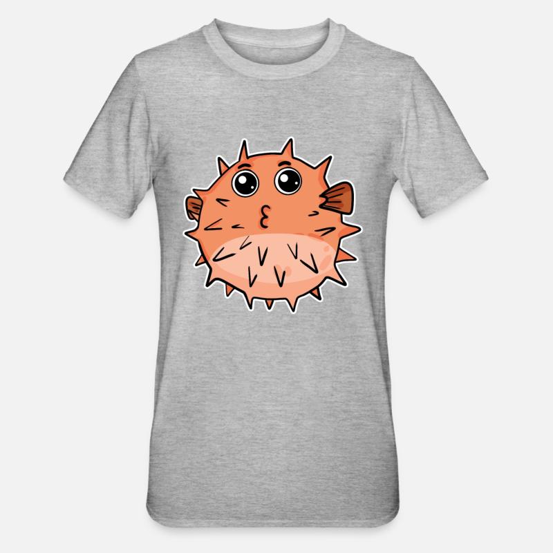 Poisson-globe - T-shirt polycoton Unisexe - gris chiné
