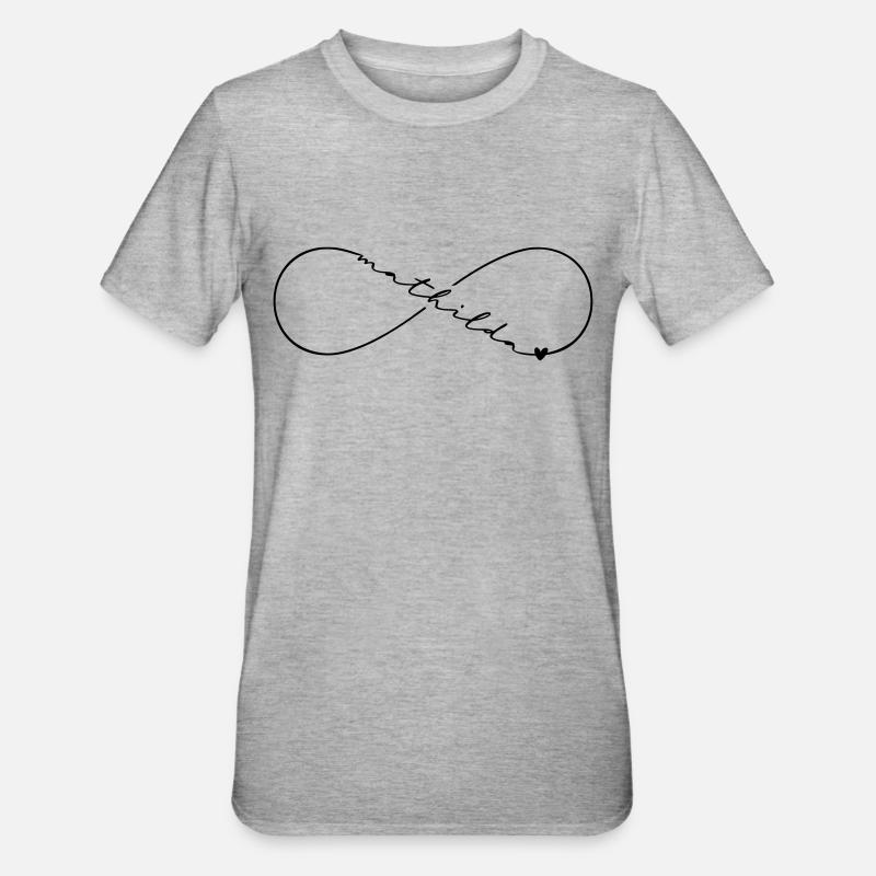 Mathilda Nom Symbole de l’Infini - T-shirt polycoton Unisexe - gris chiné