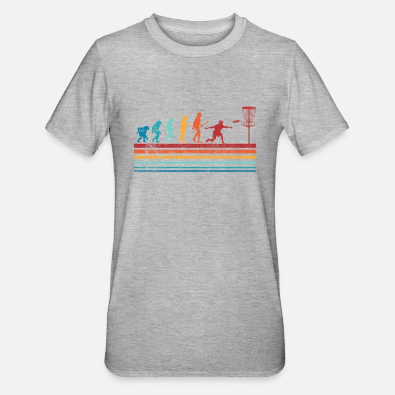 Évolution du Disc Golf - T-shirt polycoton Unisexe - gris chiné