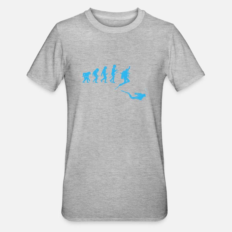 Taucher Evolution - Unisex Polycotton T-Shirt - Grau meliert
