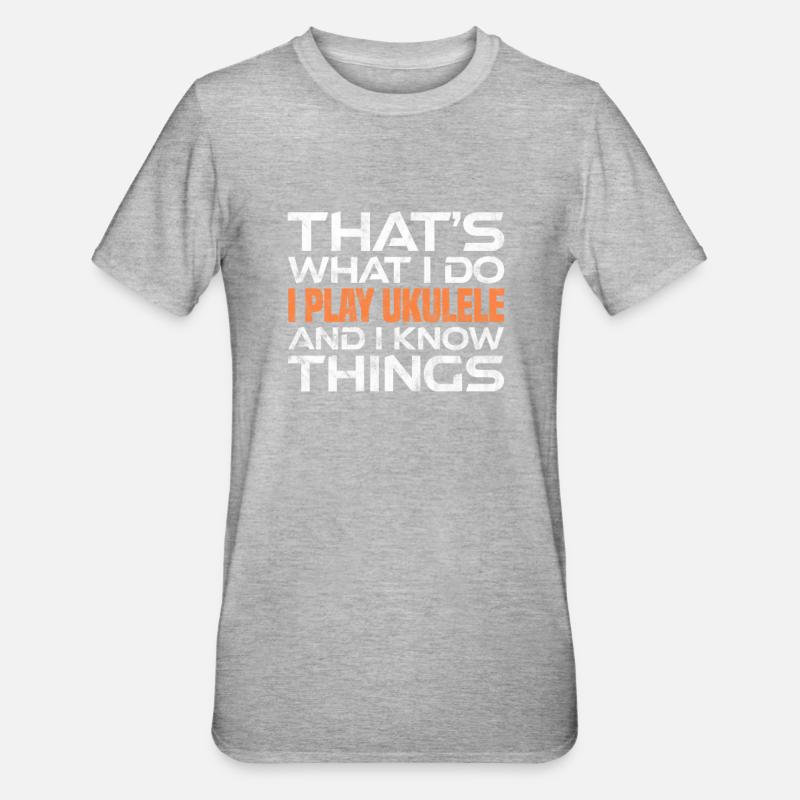 Ukulélé - T-shirt polycoton Unisexe - gris chiné