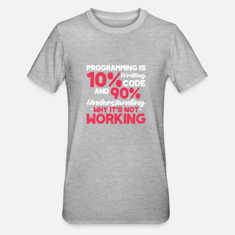 Softwareentwickler Programmierer Software - Unisex Polycotton T-Shirt - Grau meliert