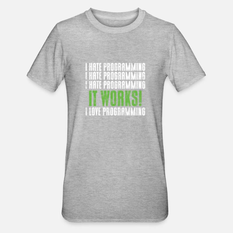 Programmierer - Unisex Polycotton T-Shirt - Grau meliert