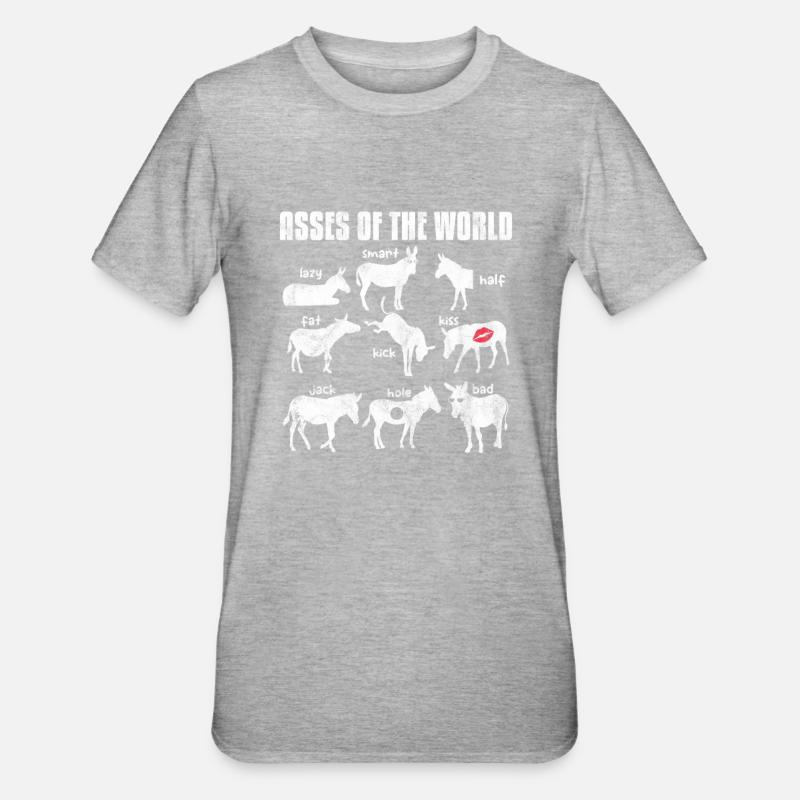 Esel - Unisex Polycotton T-Shirt - Grau meliert