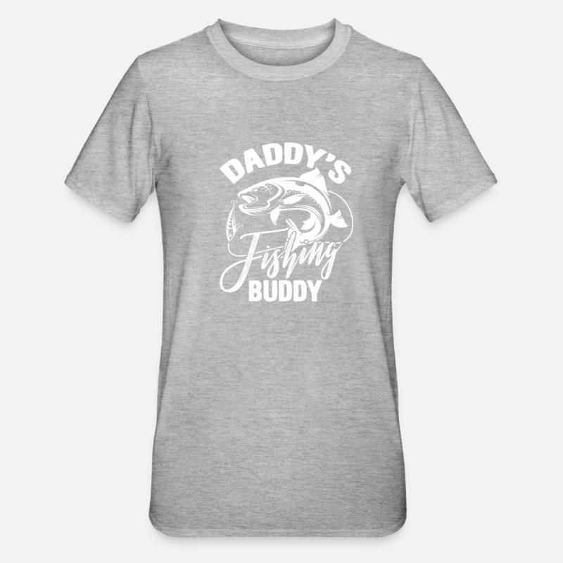 Père pêcheur - T-shirt polycoton Unisexe - gris chiné