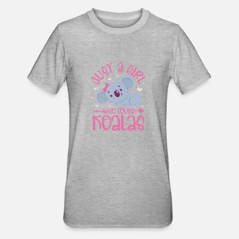 fille koala - T-shirt polycoton Unisexe - gris chiné