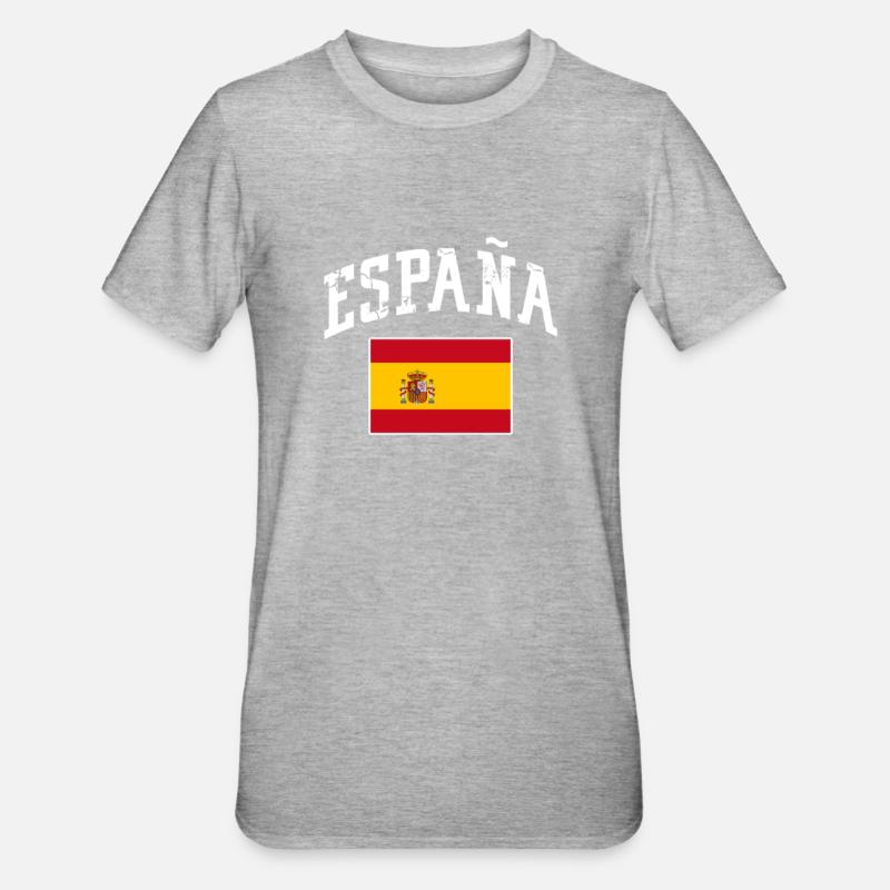 Spanien - Unisex Polycotton T-Shirt - Grau meliert