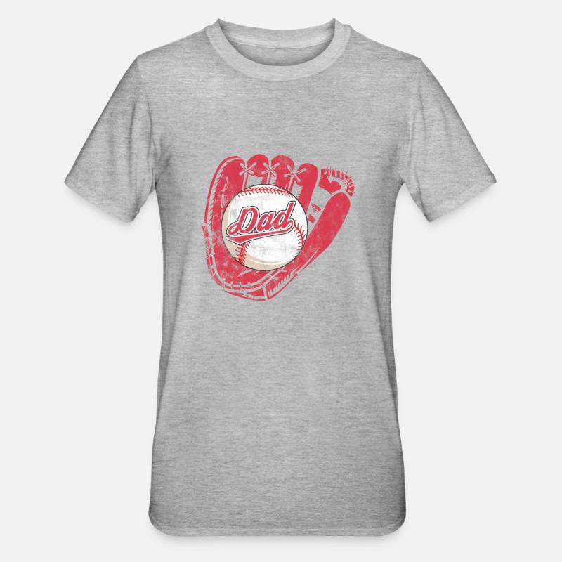 Père du baseball - T-shirt polycoton Unisexe - gris chiné