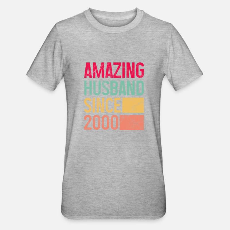 Husband since 2000 - Unisex Polycotton T-Shirt - heather grey