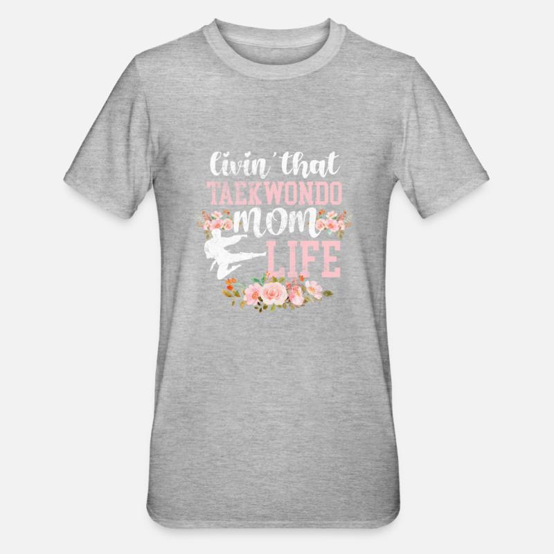 Mère de Taekwondo - T-shirt polycoton Unisexe - gris chiné