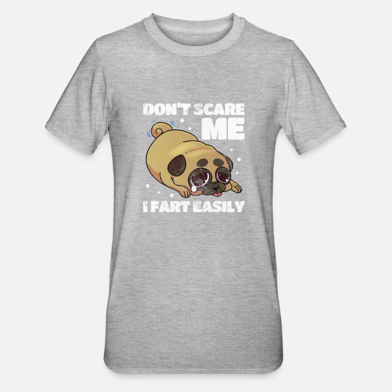 Mops - Unisex Polycotton T-Shirt - Grau meliert