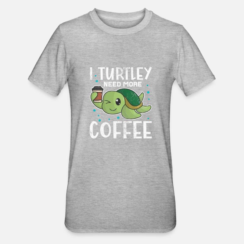 Schildkröte - Unisex Polycotton T-Shirt - Grau meliert