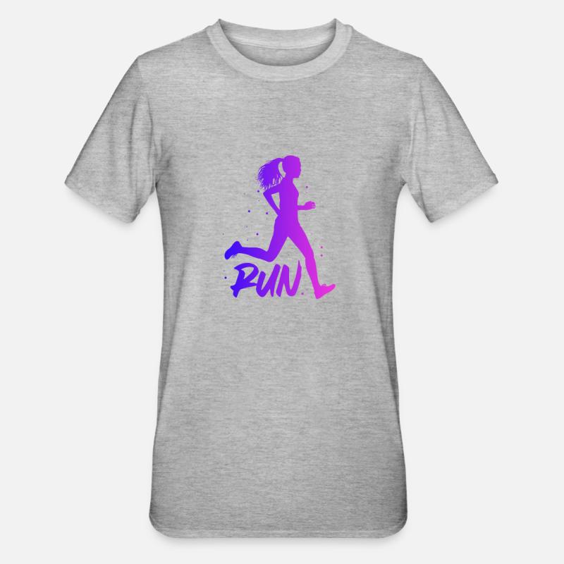 Courir - T-shirt polycoton Unisexe - gris chiné