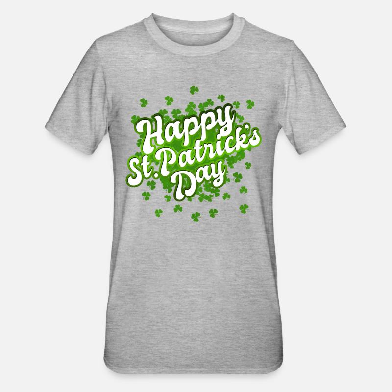 Bonne Saint-Patrick - Trèfle - Trèfle - T-shirt polycoton Unisexe - gris chiné