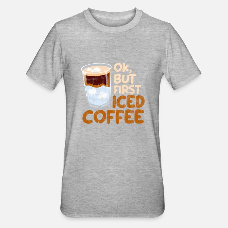 Eiskaffee - Unisex Polycotton T-Shirt - Grau meliert