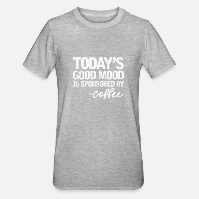 Kaffee - Unisex Polycotton T-Shirt - Grau meliert