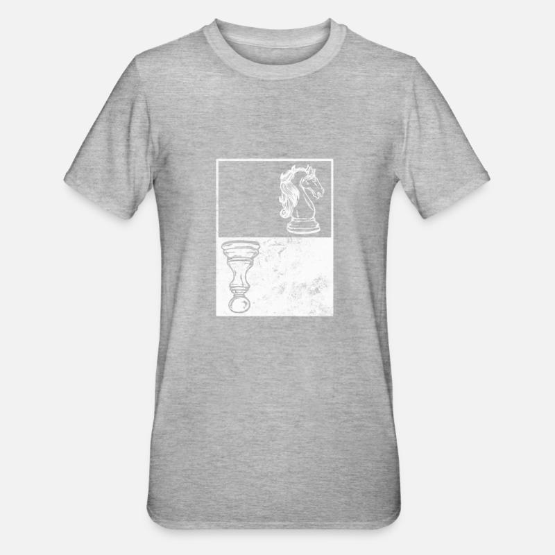 Échecs - T-shirt polycoton Unisexe - gris chiné