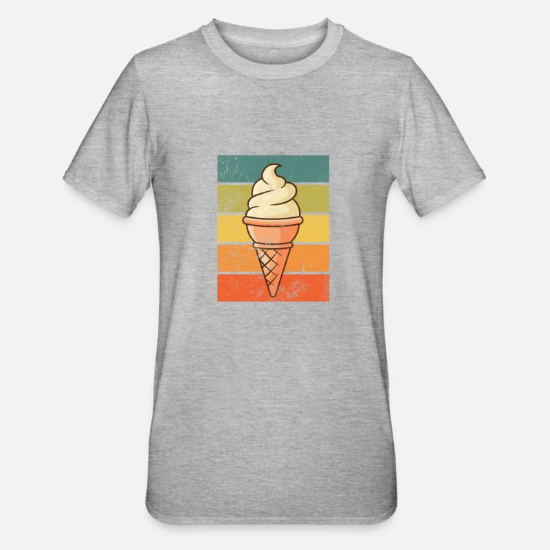 Eiscreme - Unisex Polycotton T-Shirt - Grau meliert