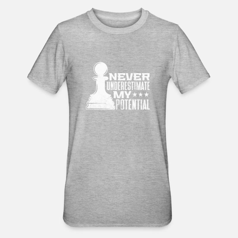 Échecs - T-shirt polycoton Unisexe - gris chiné