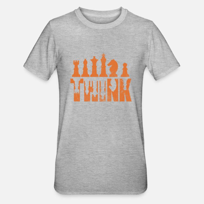 Échecs - T-shirt polycoton Unisexe - gris chiné