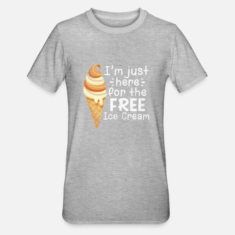 Eiscreme - Unisex Polycotton T-Shirt - Grau meliert