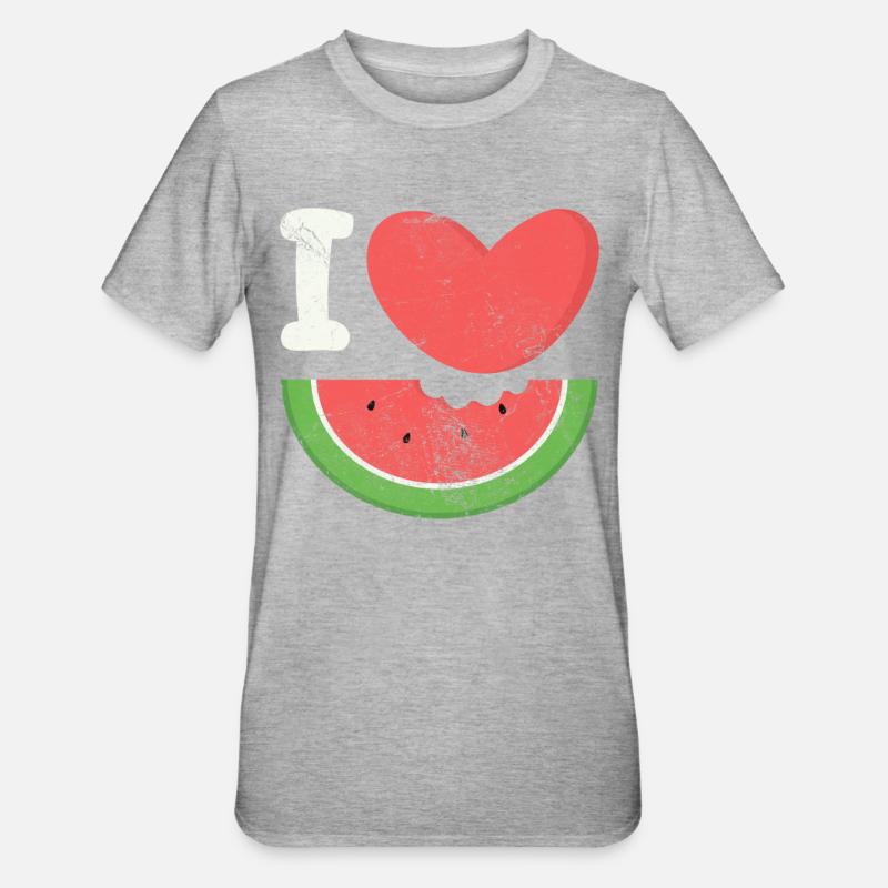 Pastèque - T-shirt polycoton Unisexe - gris chiné