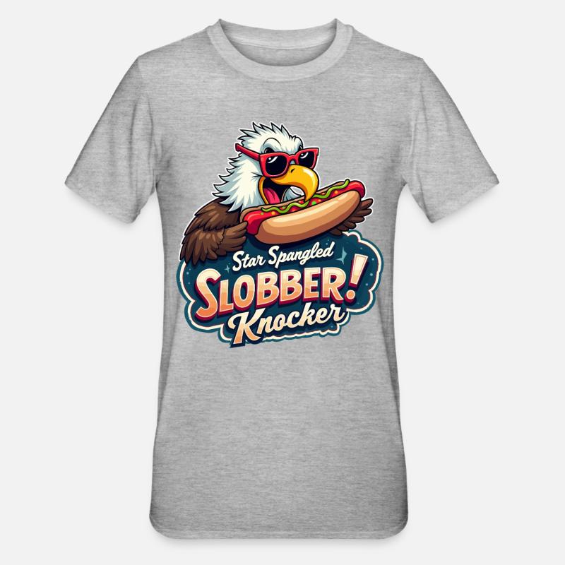 Star Spangled Slobber Knocker - Unisex Polycotton T-Shirt - heather grey