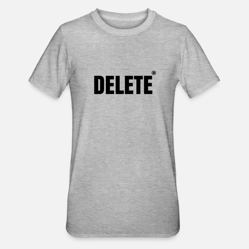 Computer Freak. LÖSCHEN - Unisex Polycotton T-Shirt - Grau meliert